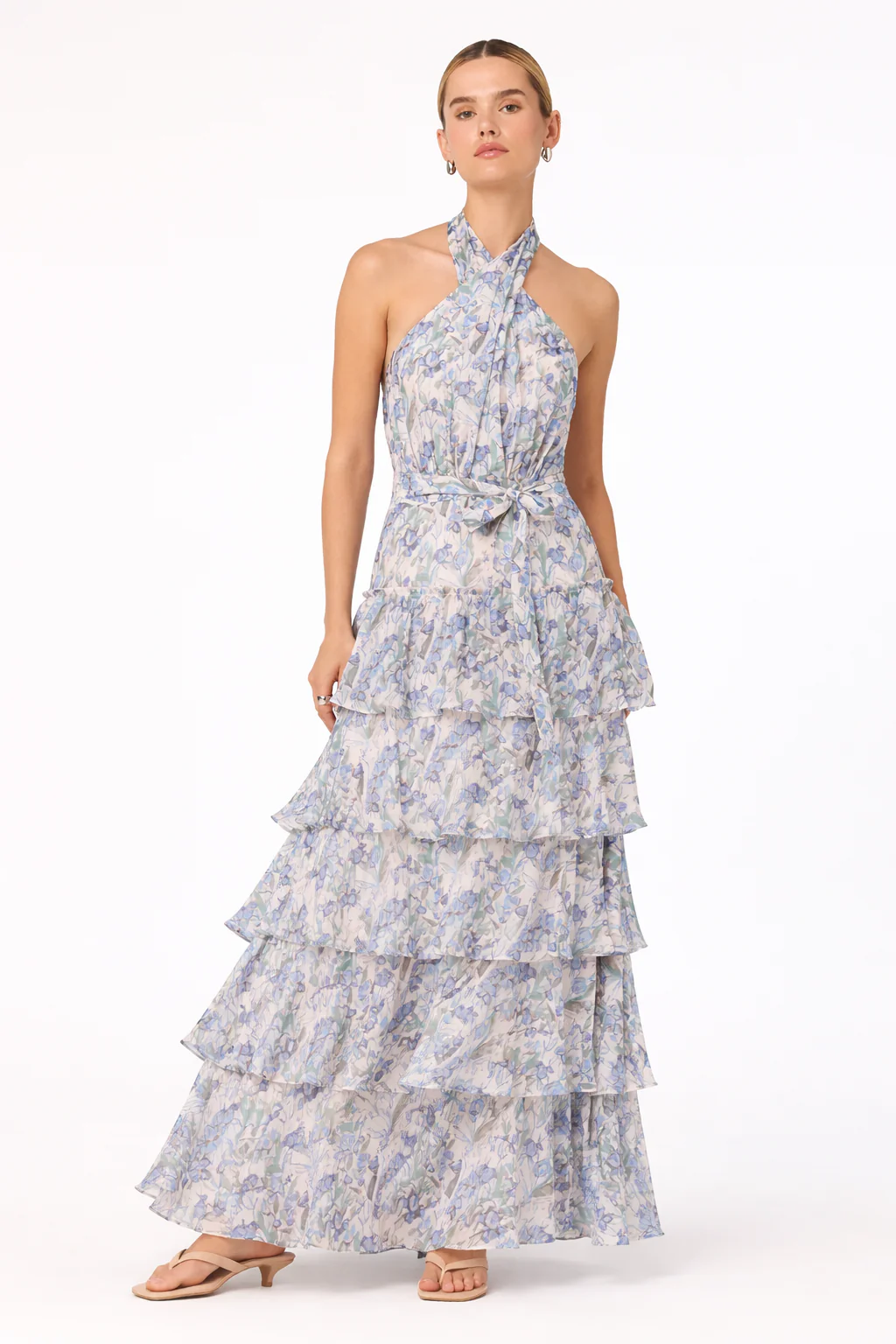 Adamaris Tiered Halter Maxi Dress