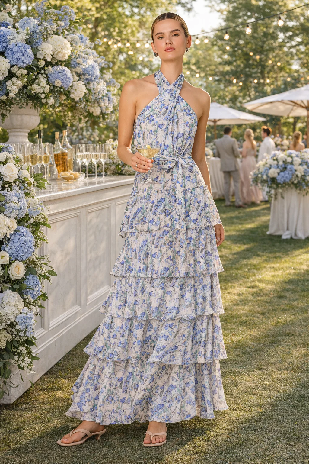 Adamaris Tiered Halter Maxi Dress - Image 4