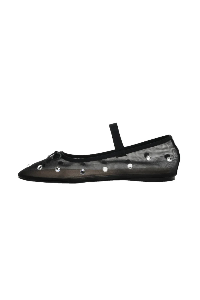 Adette Stone Mesh Flat - Black - Image 4