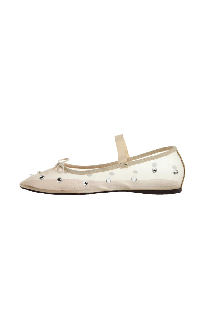 Adette Stone Mesh Flat - Nude - Image 4
