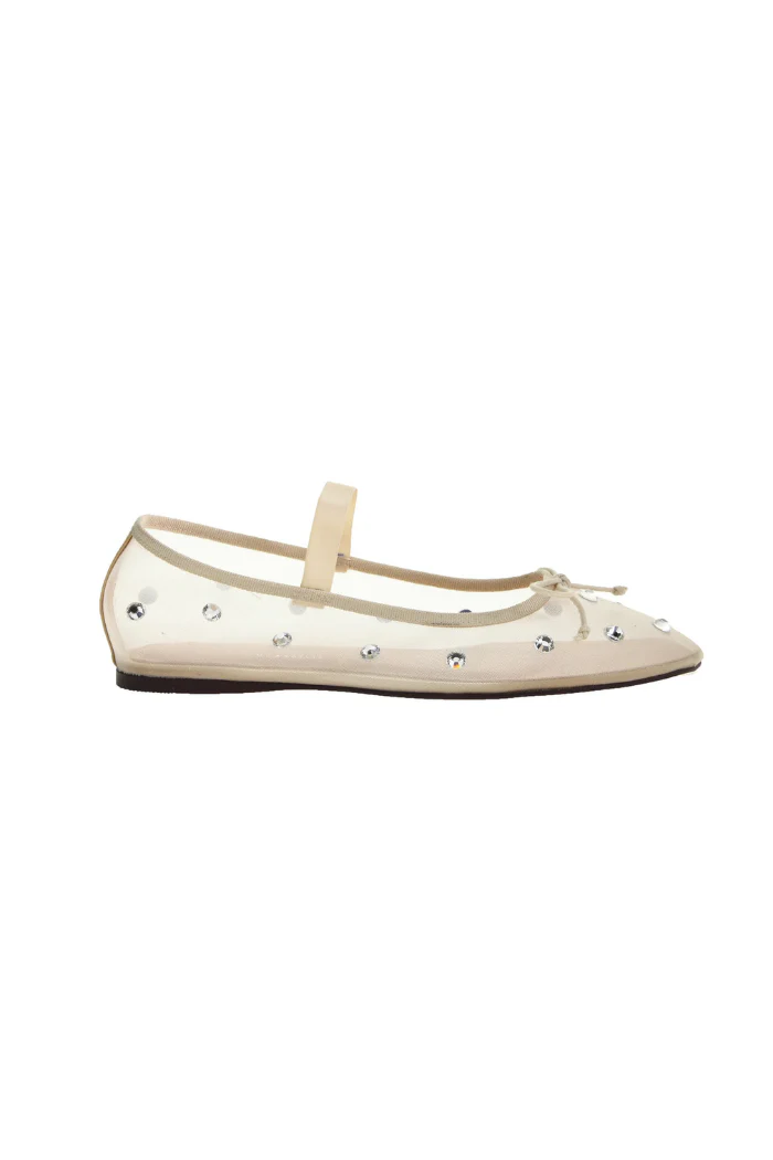 Adette Stone Mesh Flat - Nude - Image 5