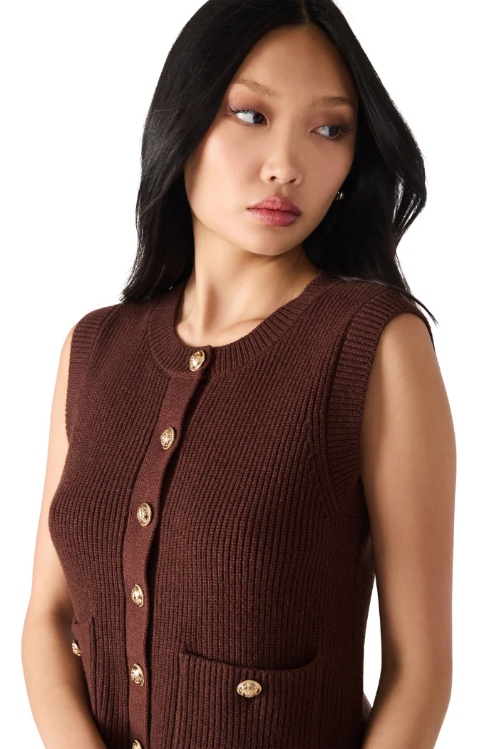 Aliya Sweater Vest - Chocolate - Image 3