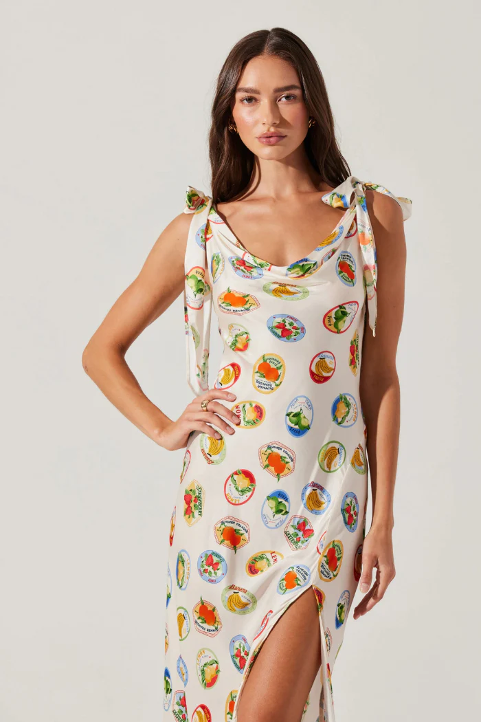 Allexina Satin Cowl Neck Midi Dress - Image 2