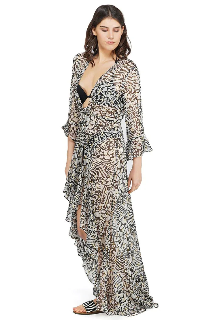 Always Animal Ruffled Kimono - Image 4