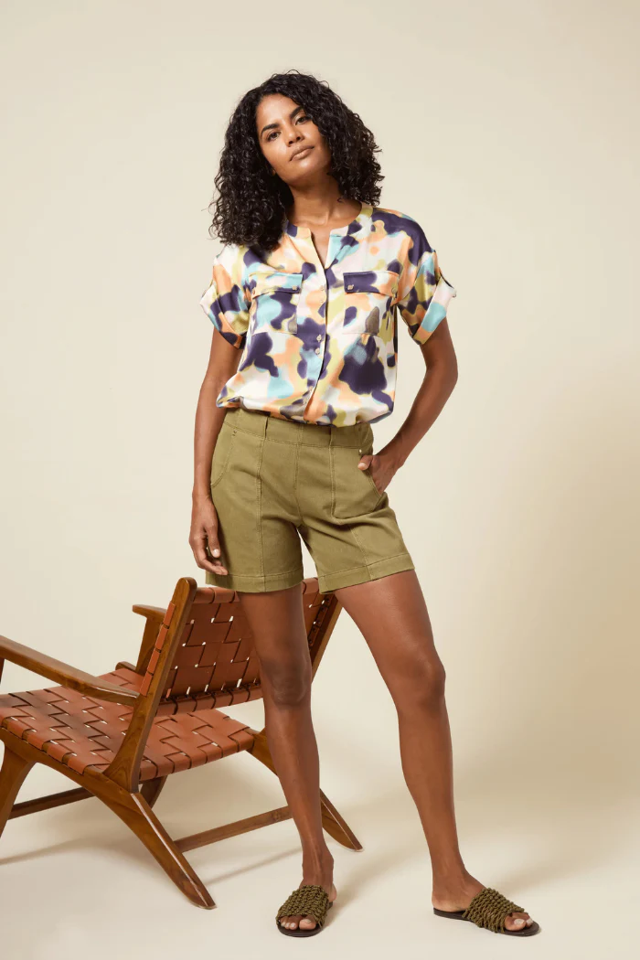 Amira Denim Short - Antique Wash Green