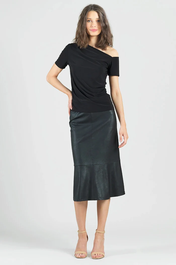 Angular Neck Line Soft Knit Short Sleeve Top - Image 7