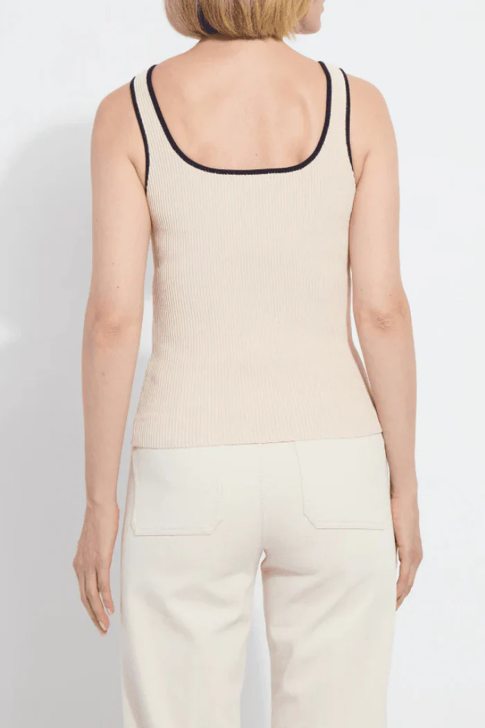 Avril Sculpting Tank - Oat/True Navy - Image 3