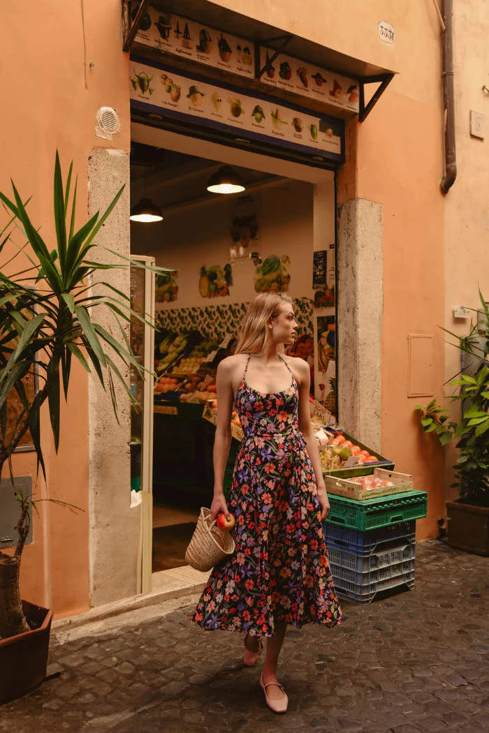 Bambi Floral Midi Sun Dress - Vibrant Botanical Slip - Image 5