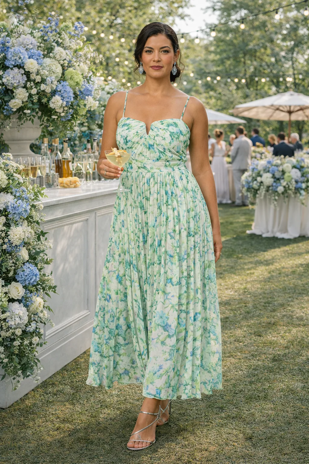 ASTR the Label Bayley Floral Pleated Midi Dress – Romantic Wedding Guest & Garden Party Style - Image 3