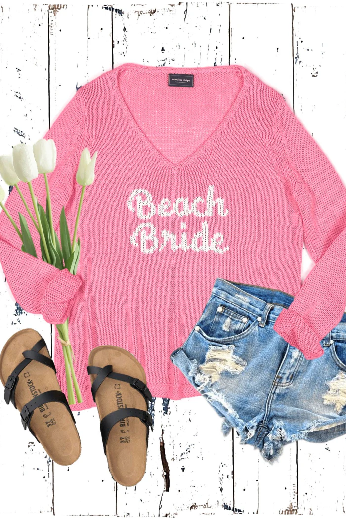 Wooden Ships Beach Bride Cotton Knit V-Neck Sweater - Image 9