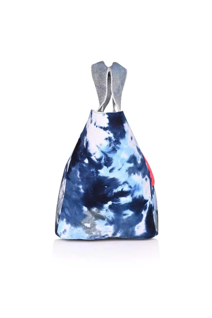 Ocean Blue Tie Dye Beach Tote - Boho Summer Vacation Bag - Image 3