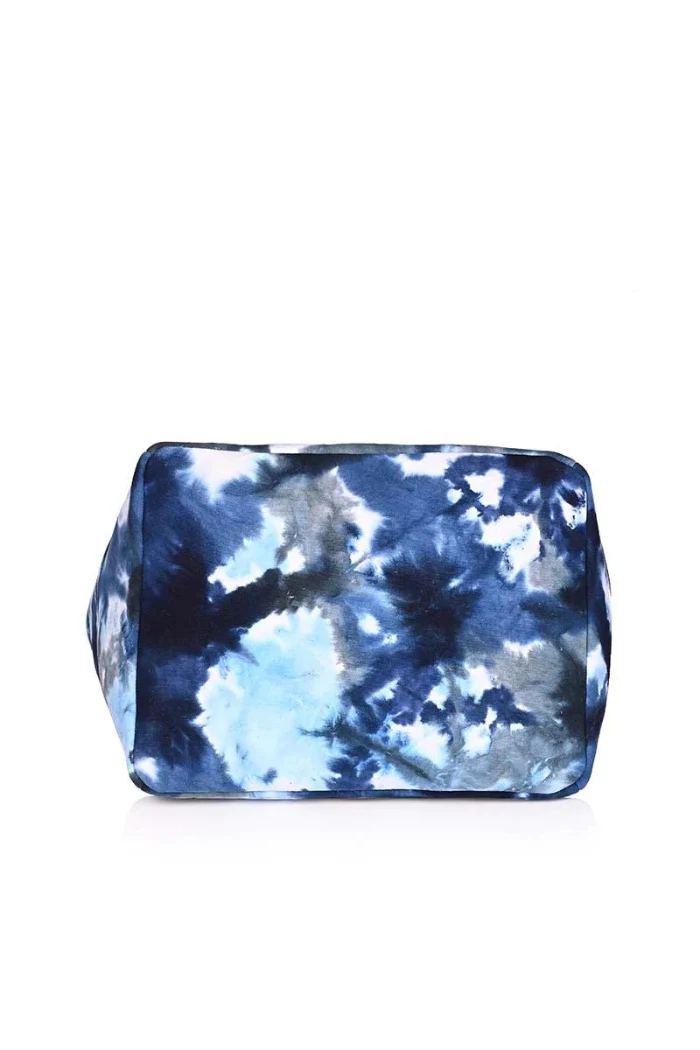 Ocean Blue Tie Dye Beach Tote - Boho Summer Vacation Bag - Image 4