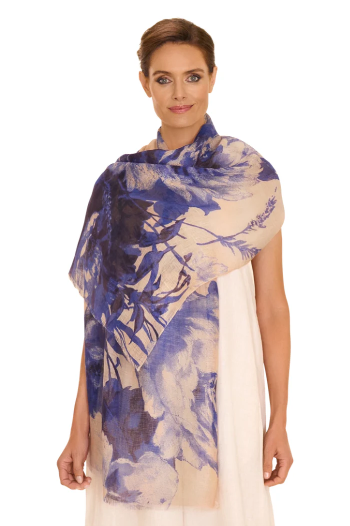 Blue Blooms Scarf