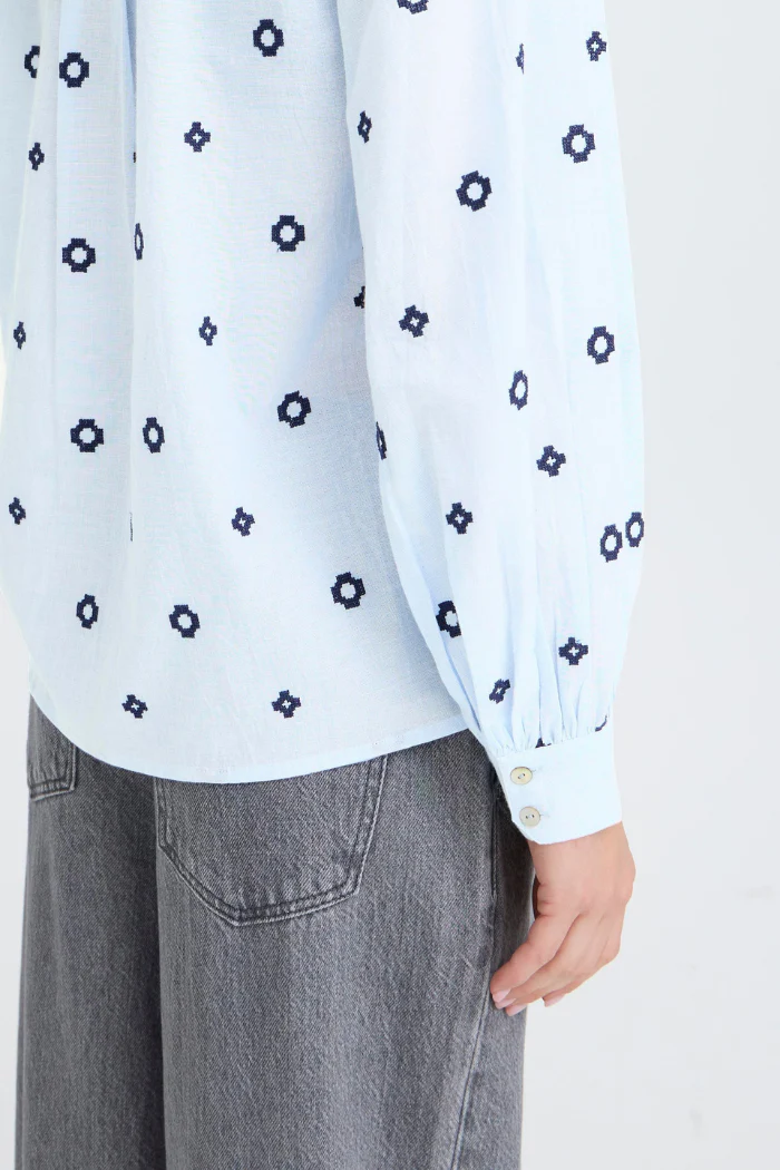 BYFabienne Embroidered Geometric Button-Front Shirt - Image 5