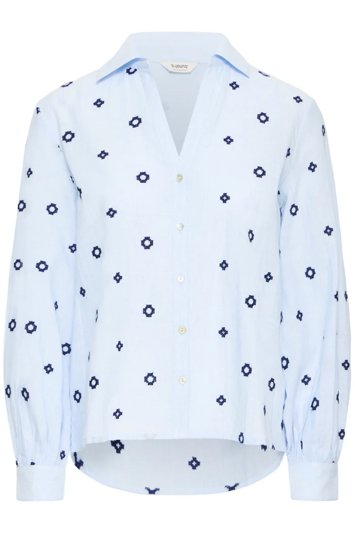 BYFabienne Embroidered Geometric Button-Front Shirt - Image 6