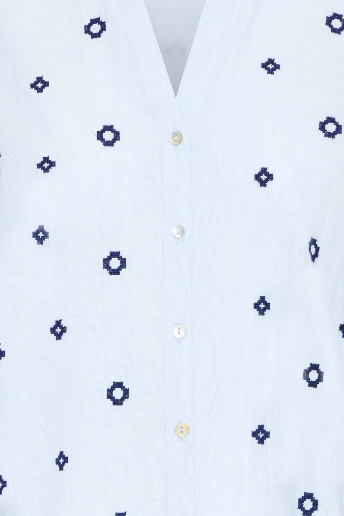 BYFabienne Embroidered Geometric Button-Front Shirt - Image 8