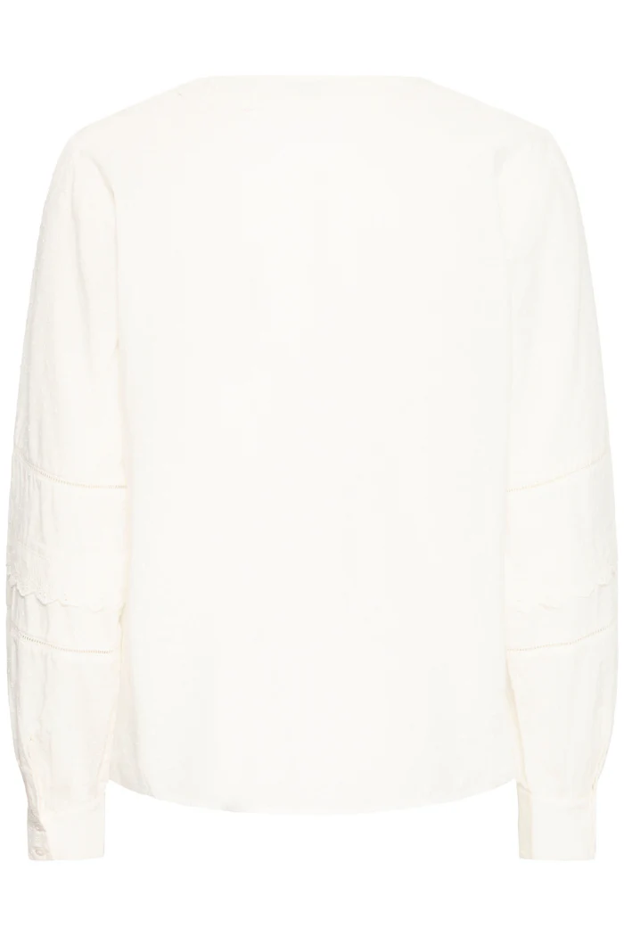 BYJassi Ivory Scalloped V-Neck Blouse - Image 7
