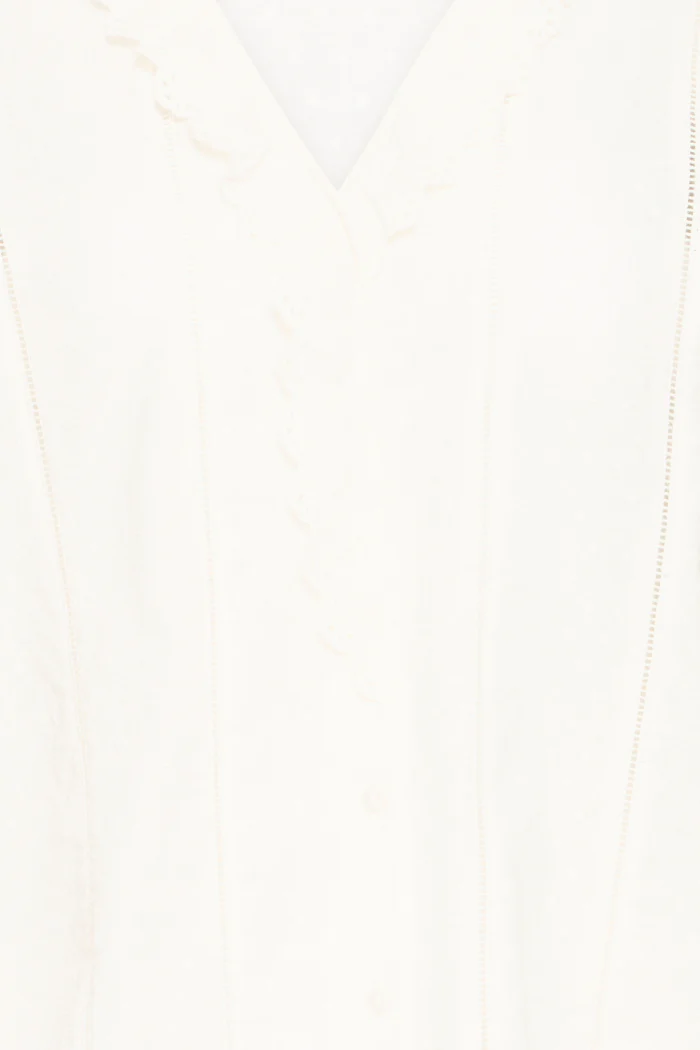 BYJassi Ivory Scalloped V-Neck Blouse - Image 8