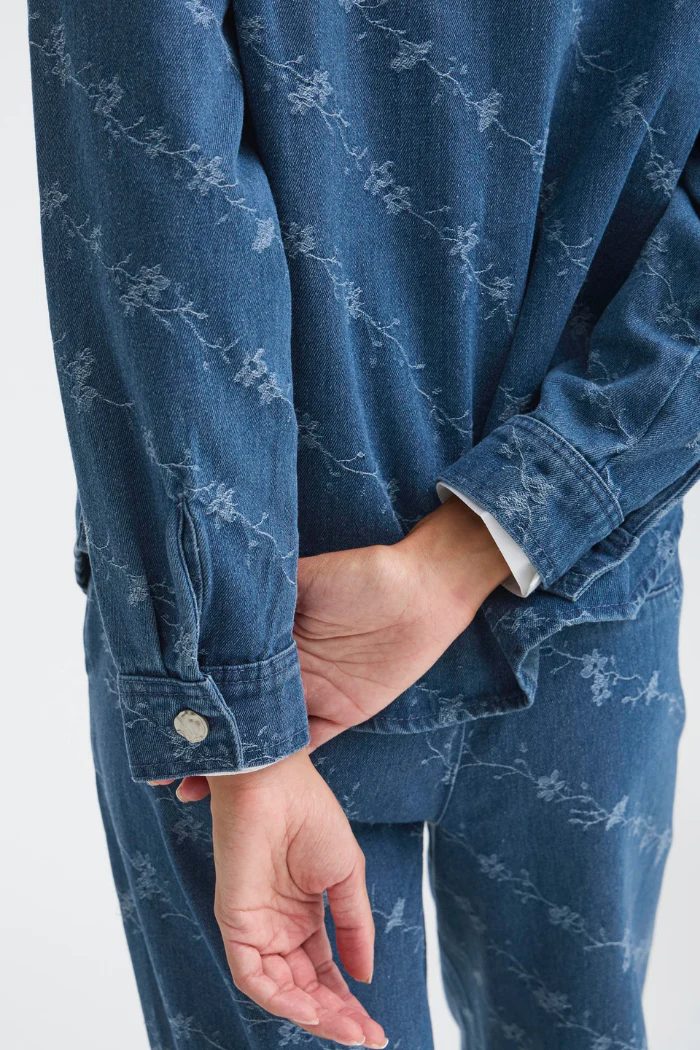 BYKanio Floral Embroidered Denim Shirt - Image 5