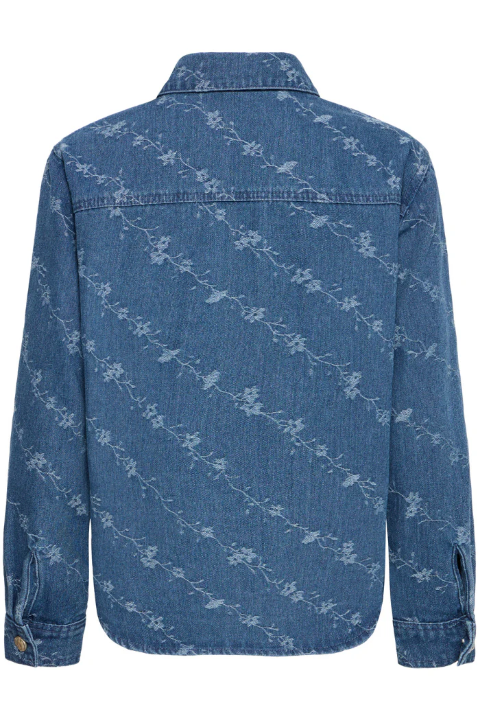 BYKanio Floral Embroidered Denim Shirt - Image 7