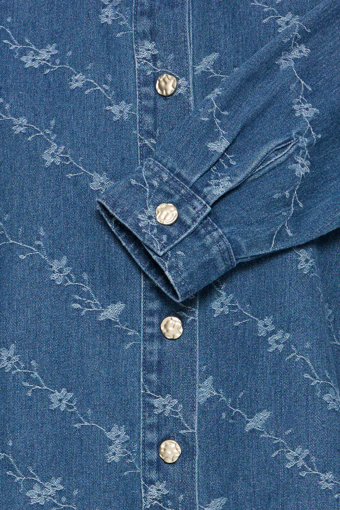 BYKanio Floral Embroidered Denim Shirt - Image 8