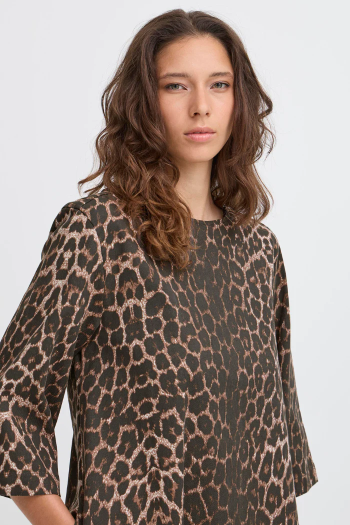 Kenna Leopard Print Mini Shift Dress – Effortless Animal Print Style - Image 3