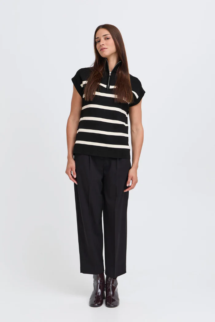 BYMmorla Zipper Vest - Black Mix - Image 2