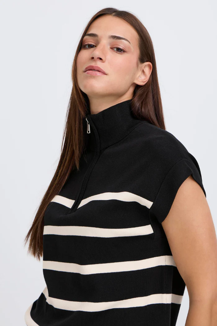BYMmorla Zipper Vest - Black Mix - Image 5