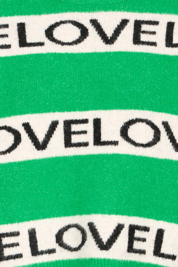 BYOmea Green Striped "LOVE" Sweater - Image 5