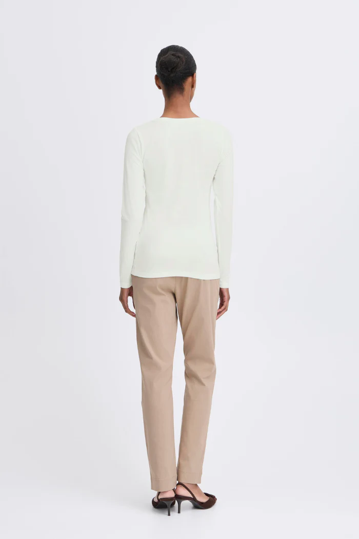 BYPamila Long Sleeve Jersey Tee - Off White - Image 4