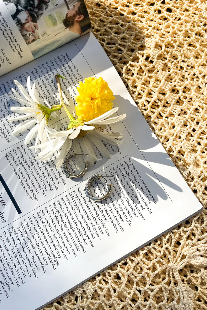 Cable Hoop 2 Tone Earrings - Image 3