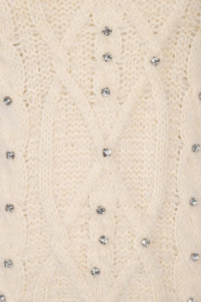 Cable Sweater with Crystal Embellishment - Image 5
