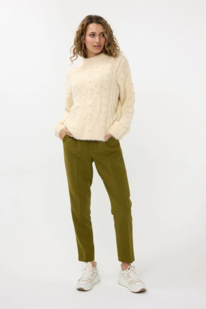 Cable Sweater with Crystal Embellishment - Image 7