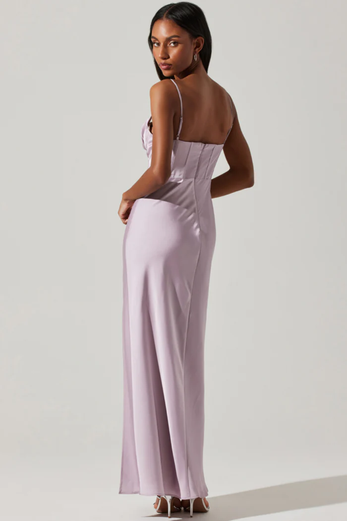 Cannes Satin Bustier Maxi Dress - Image 4