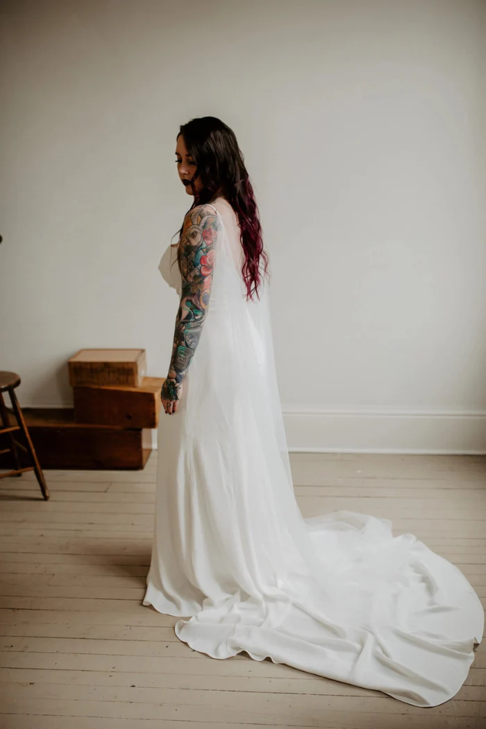 Cape Drape Wedding Veil - Image 3