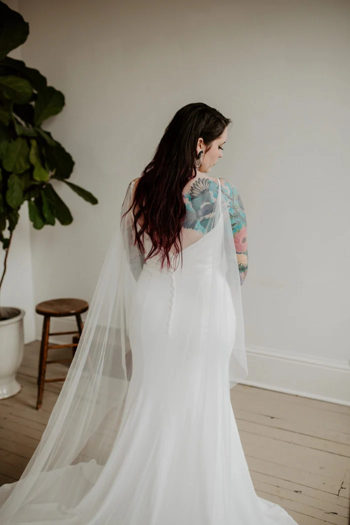 Cape Drape Wedding Veil - Image 4