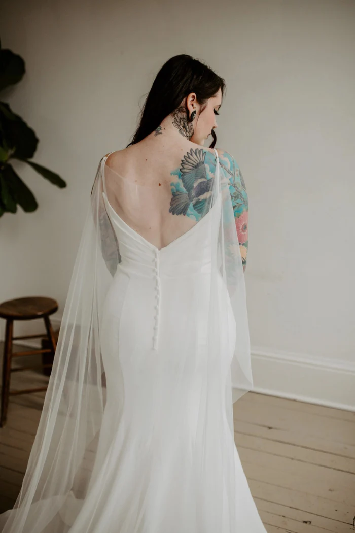 Cape Drape Wedding Veil - Image 5