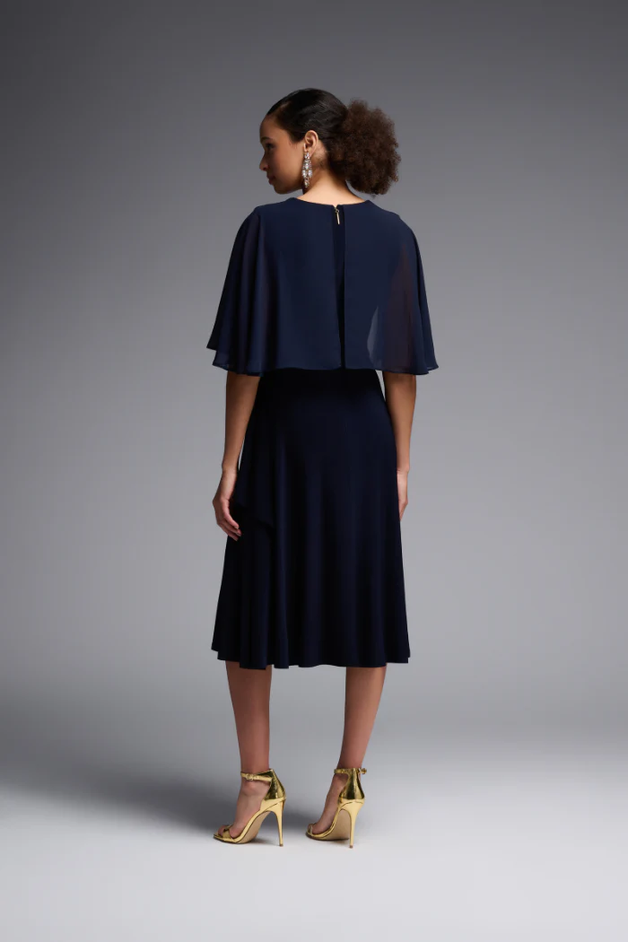 Capelet Sleeve Chiffon Dress - Image 5