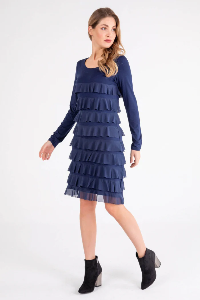 Mesh Long Sleeve Cha Cha Dress - Image 3