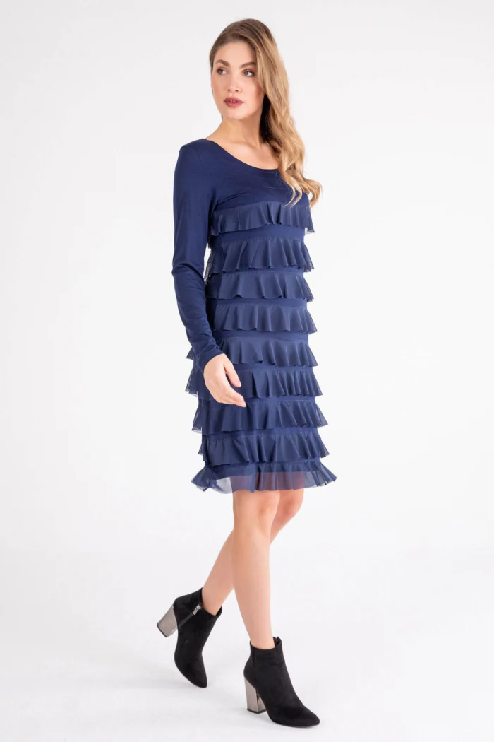 Mesh Long Sleeve Cha Cha Dress - Image 4