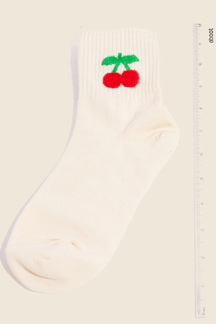 Cherry Embroidered Socks - Image 3
