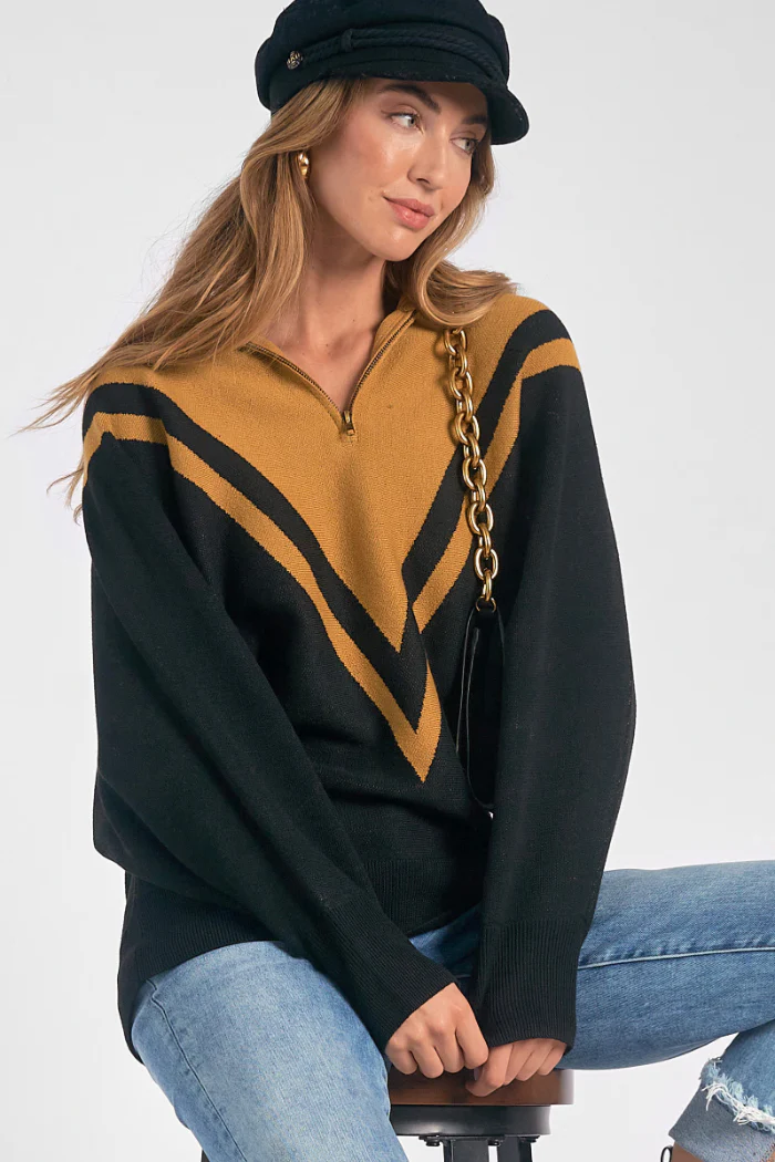 Chevron Quarter Zip Sweater - Image 4