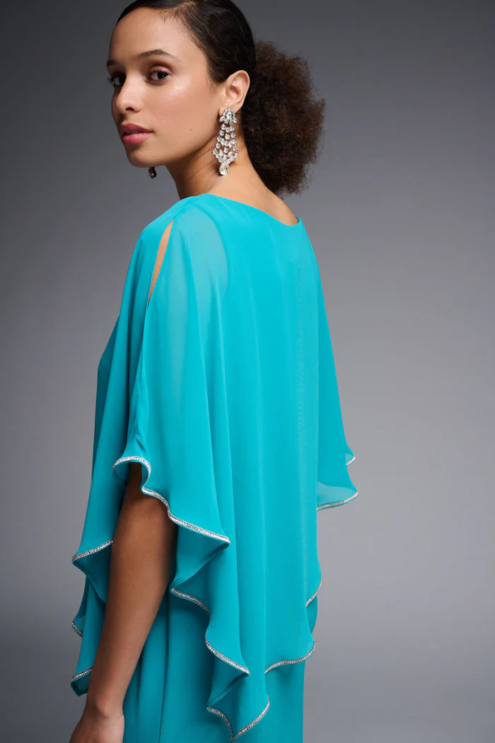Chiffon and Silky Knit Sheath Dress - Image 2