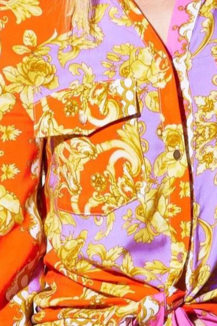 Chains + Flowers Print Pull On Ankle Trouser - Image 2