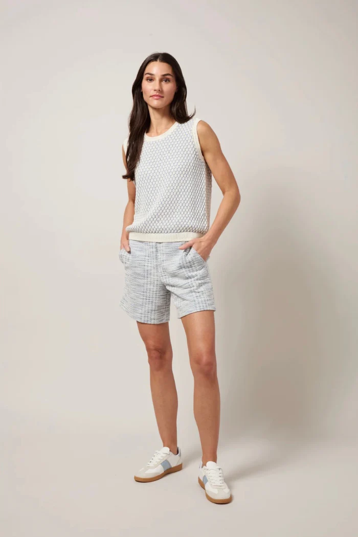 Claire Textured Mesh Sweater Shell
