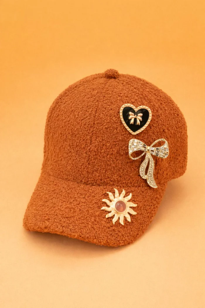 Classic Sherpa Baseball Hat Cap - Brown - Image 3