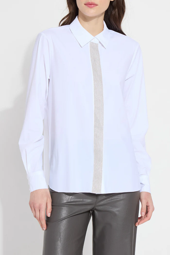 Connie Micro Beaded Shirt - White - Image 2