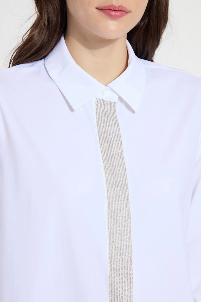 Connie Micro Beaded Shirt - White - Image 3