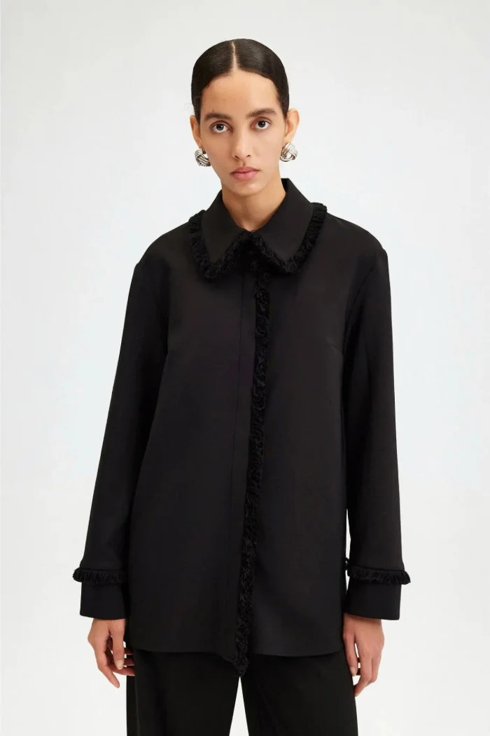 Crepe Shirt with Tassel Detail - Image 2