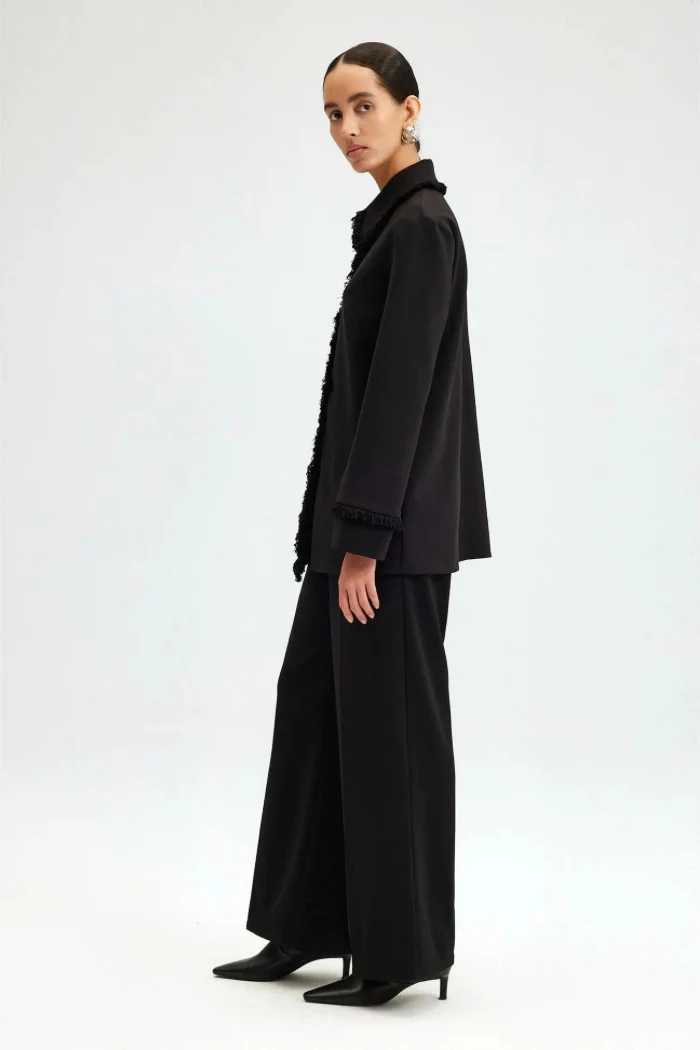 Crepe Shirt with Tassel Detail - Image 3
